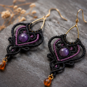 Boucles d’oreilles Cordis Améthyste & Topaze